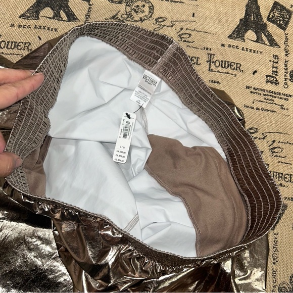 Victoria'S Secret Sport NWT! Bronze Metallic Cargo Jogger Pants Size L - Picture 9 of 15